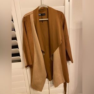 ZARA women suede coat size XS